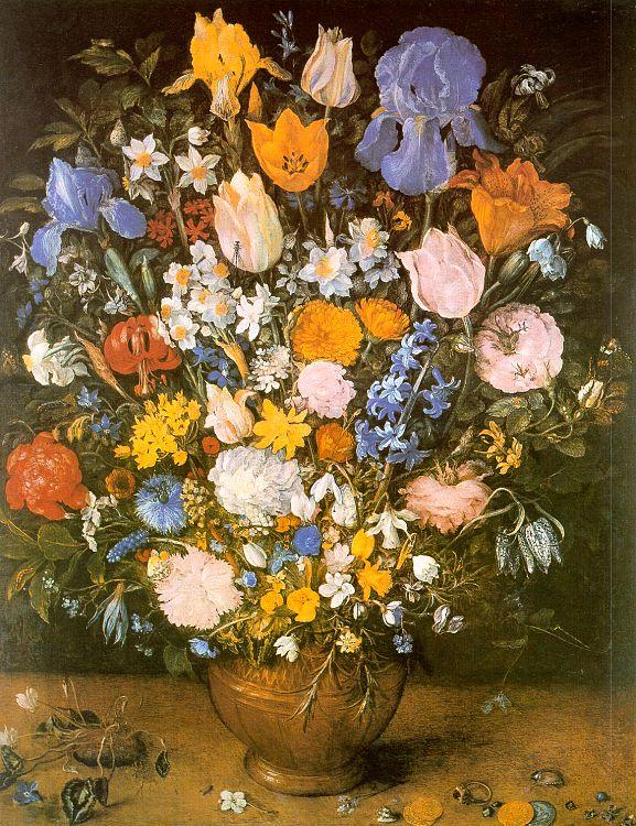 Jan Brueghel Bouquet of Flowers in a Clay Vase Sweden oil painting art